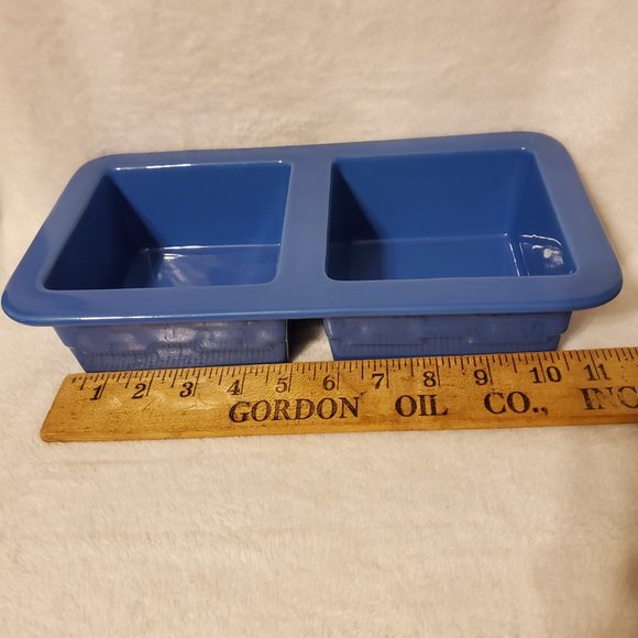 Longaberger Pottery Woven Traditions Blue Divided Dish - Picture 7 of 7